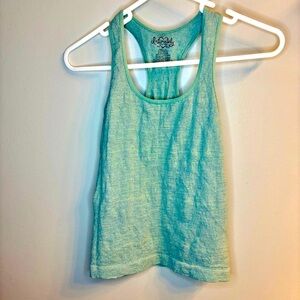 Free People Intimately Brami Glitter Racerback Tank Top Light Green Sparkle